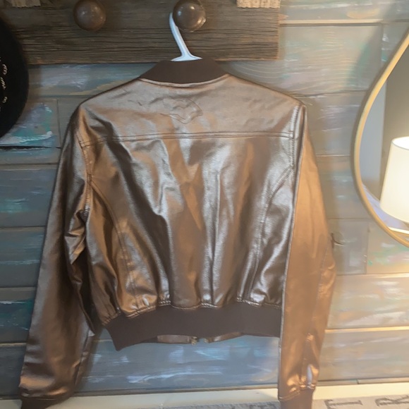 Metallic bronze ladies bomber jacket - Picture 5 of 6